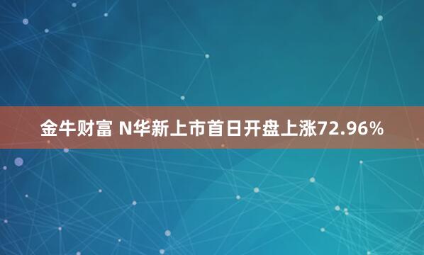 金牛财富 N华新上市首日开盘上涨72.96%